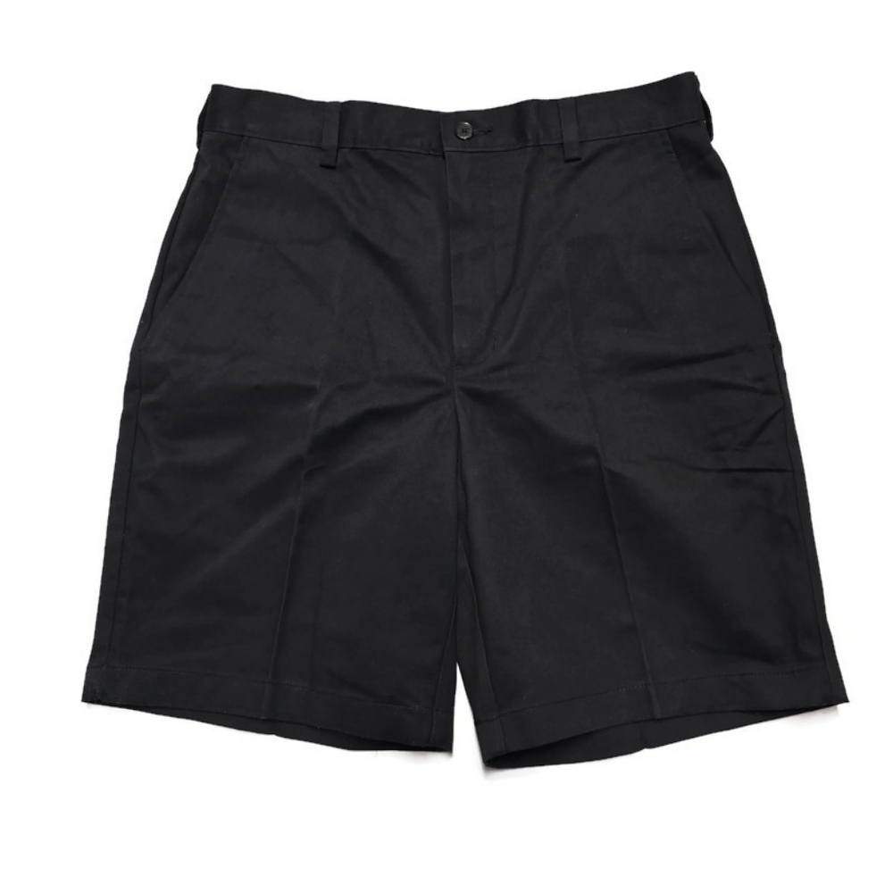 Jos. A. Bank Shorts Mens 32 Black Stays Cool Chino Cotton Casual Flat Front